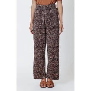 NEW DEX CLOTHING pleated wide leg pants in cheetah print